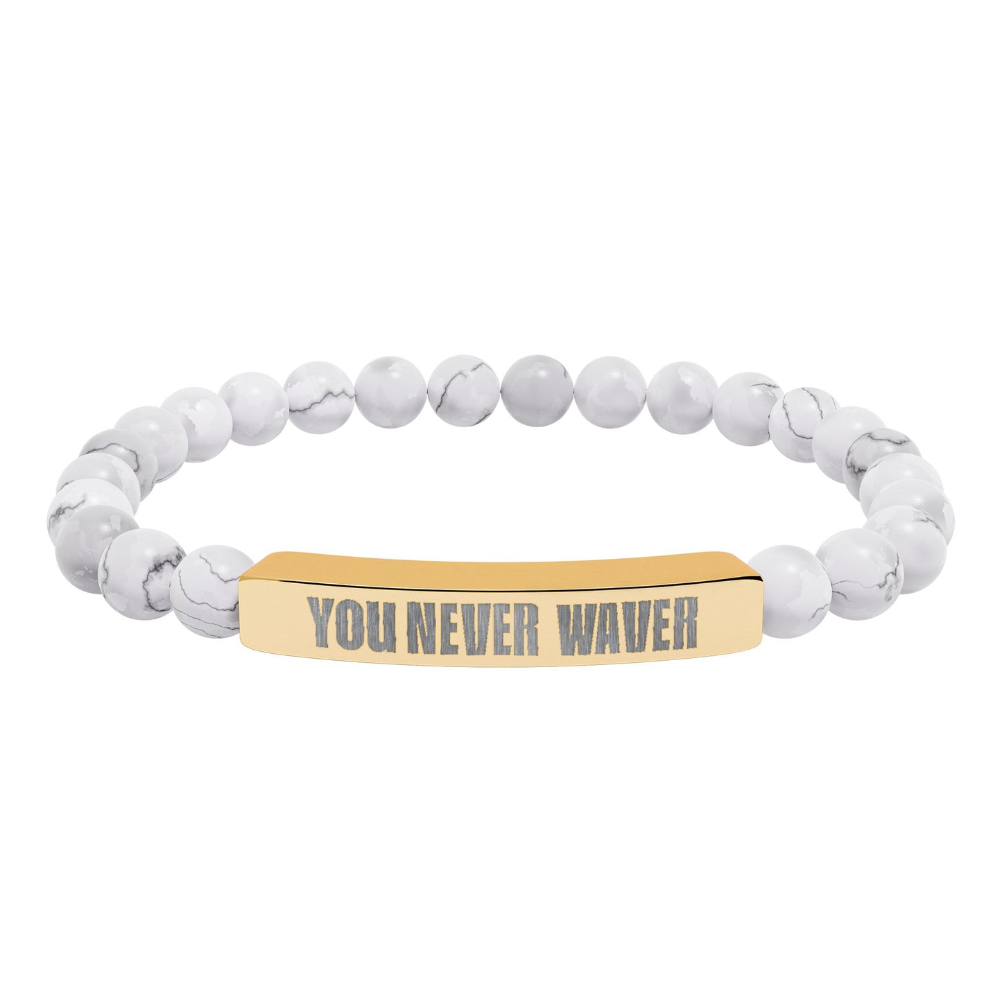 You Never Waver  Bracelet Engraved Natural Stone Beaded Bracelet