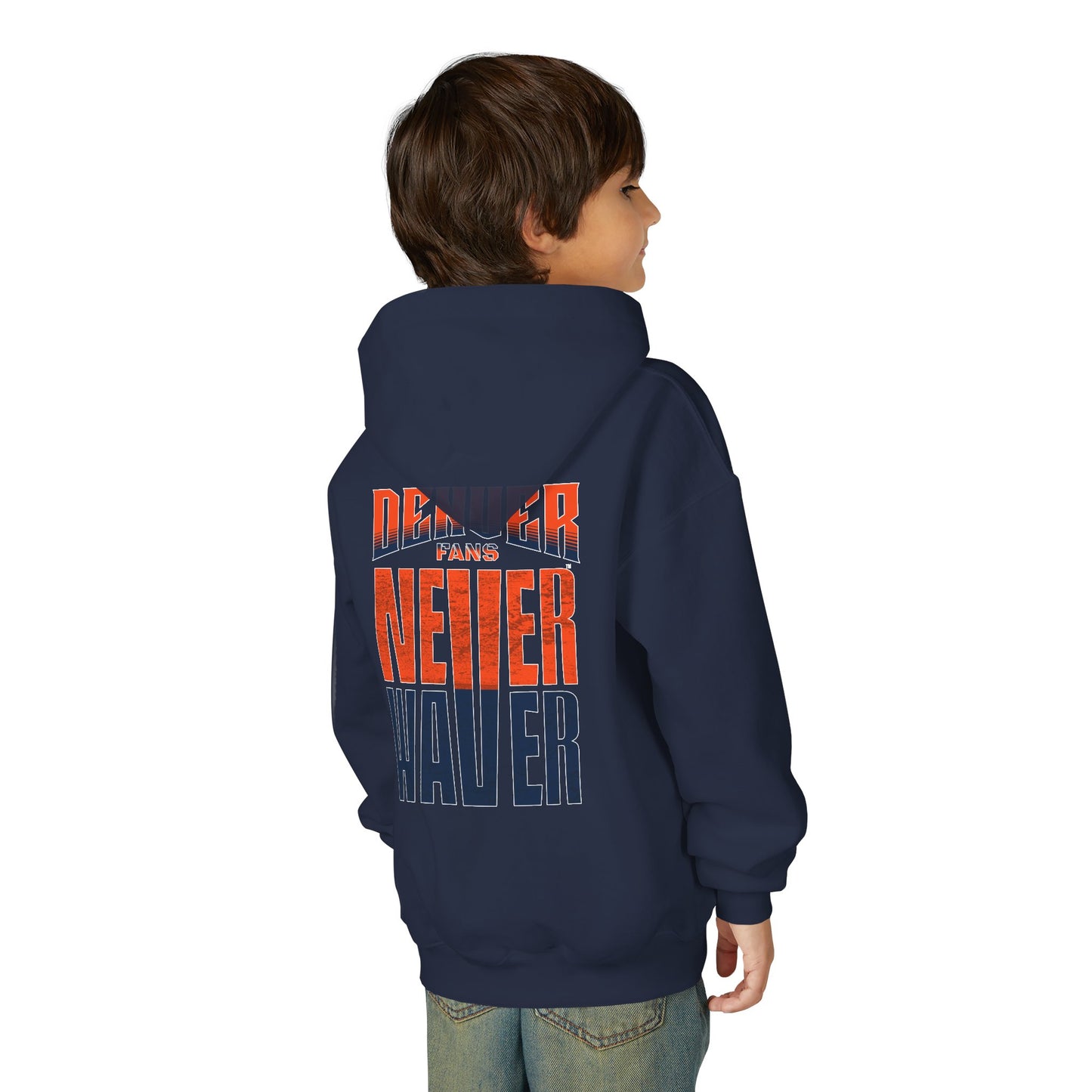 Denver Fans Never Waver Youth Heavy Blend Hoodie Sweatshirt