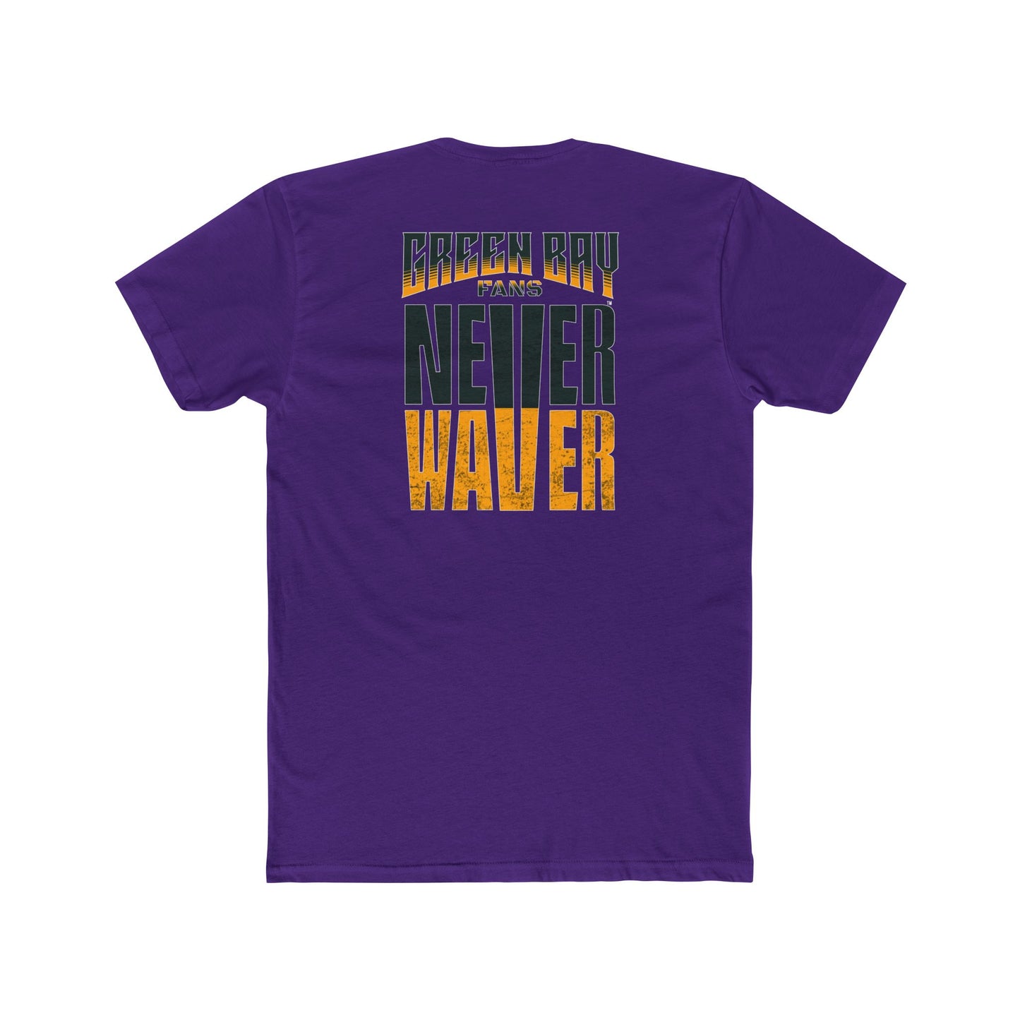 Green Bay Fans  Never Waver Unisex Cotton Crew Tee