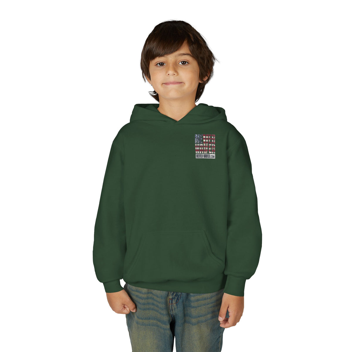 Never Waver® Earn It Youth Hoodie | Old-School Backbone