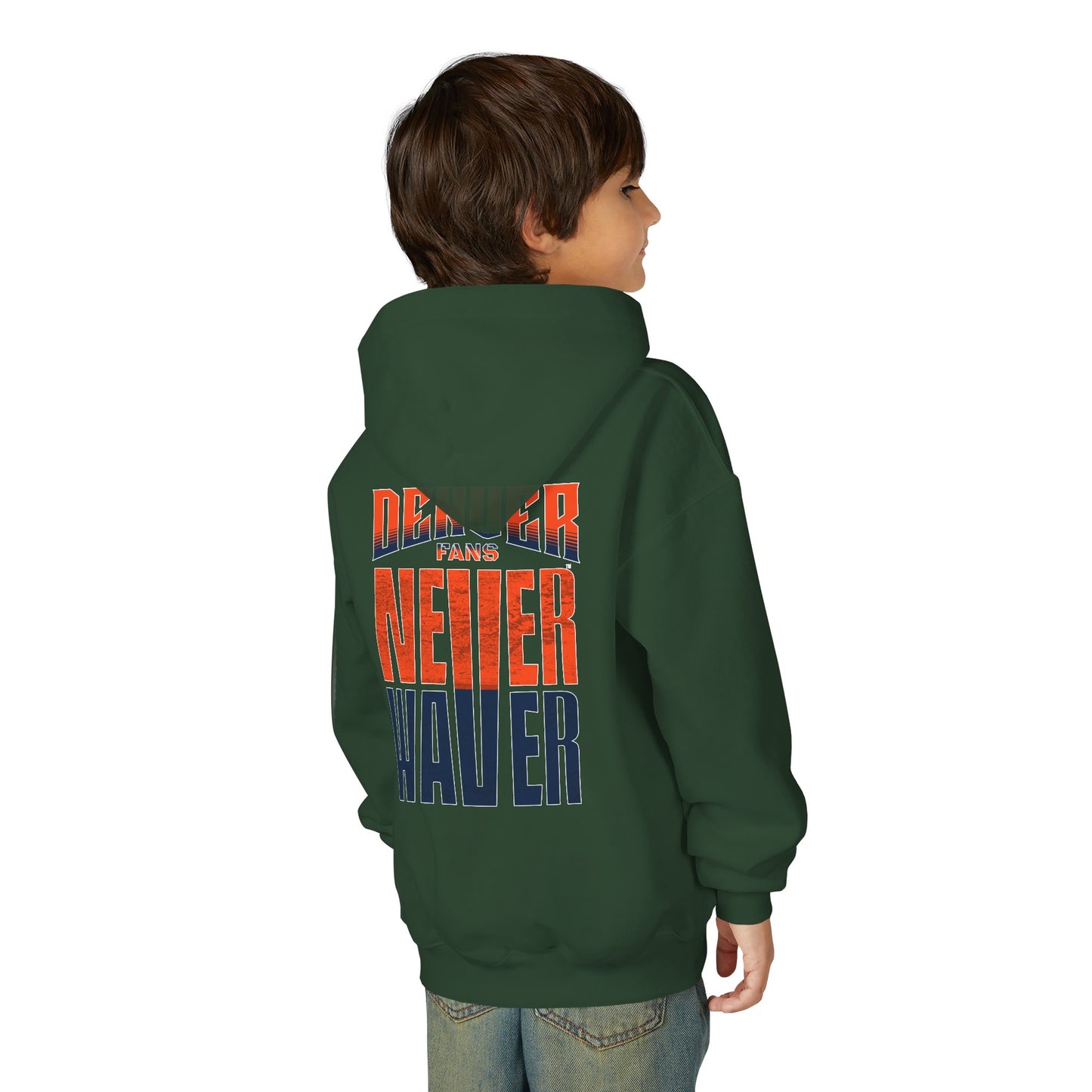 Denver Fans Never Waver Youth Heavy Blend Hoodie Sweatshirt