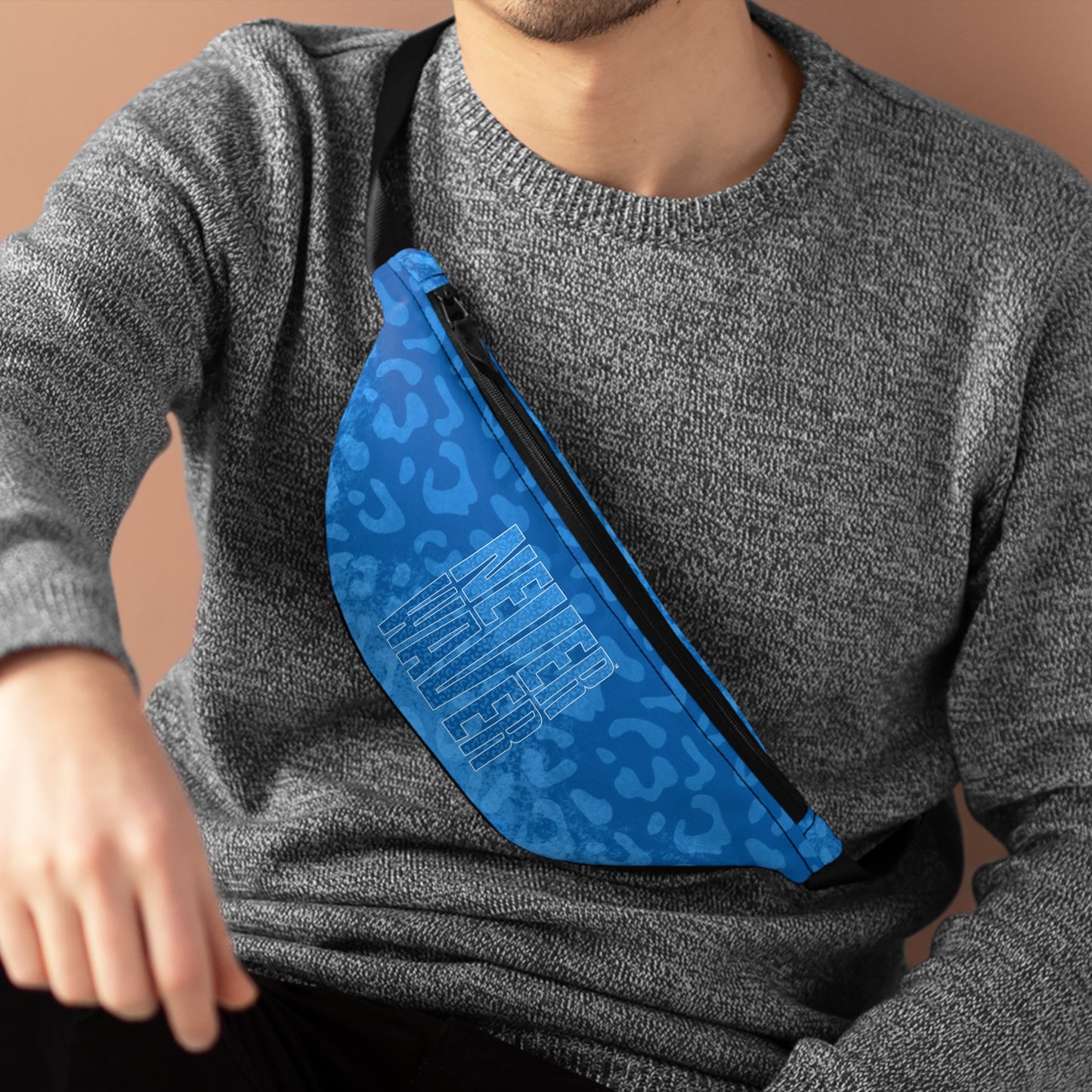 Never Waver Blue Leopard Fanny Pack
