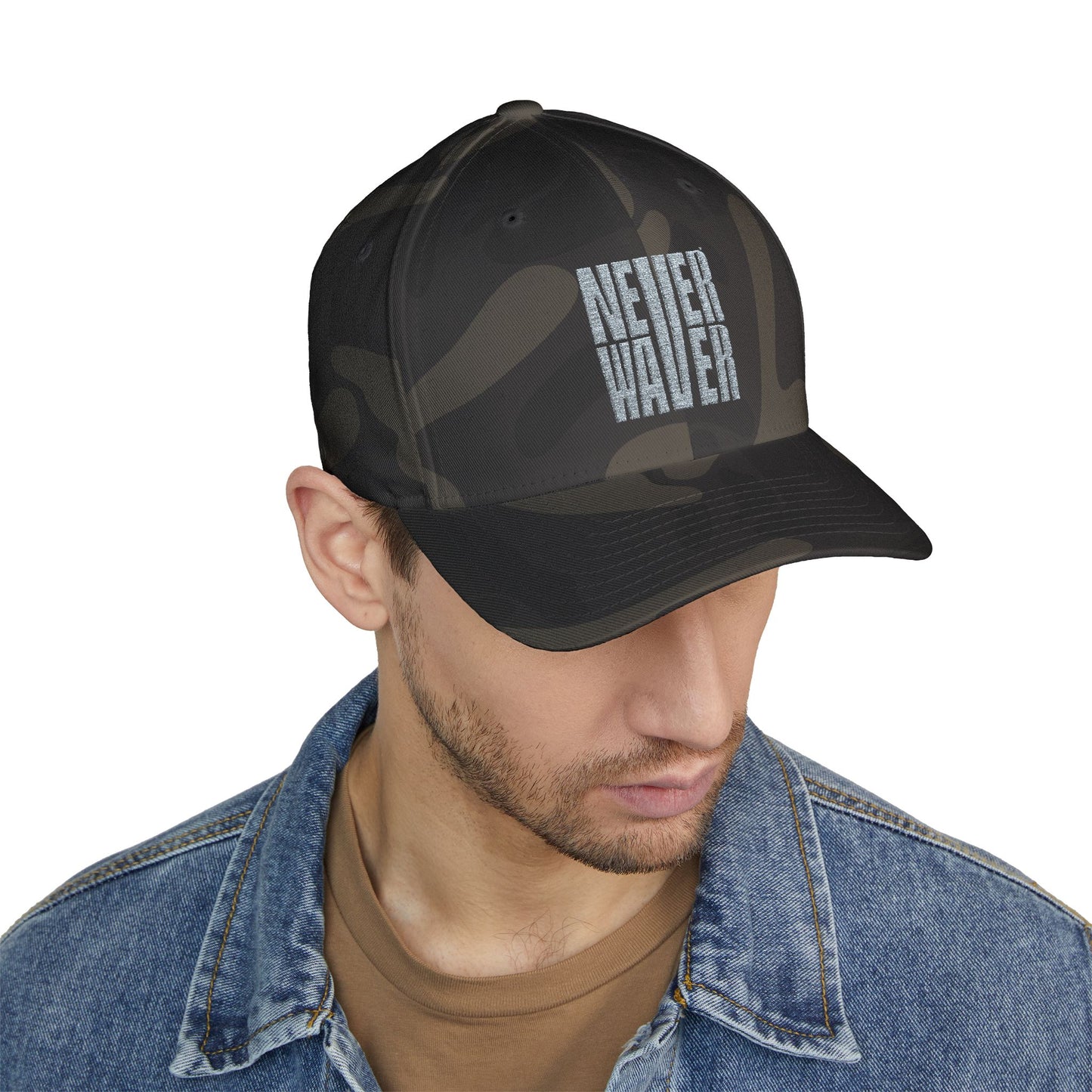 Never Waver Embroidered Motivational Baseball Cap