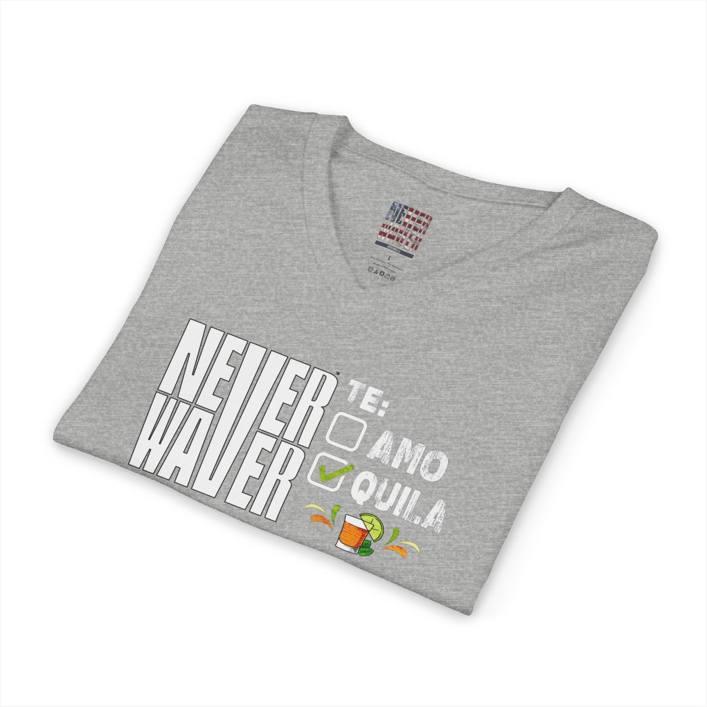 Never Waver TE: [] TEAMO [X} Tequila T-Shirt Unisex V-Neck Tee