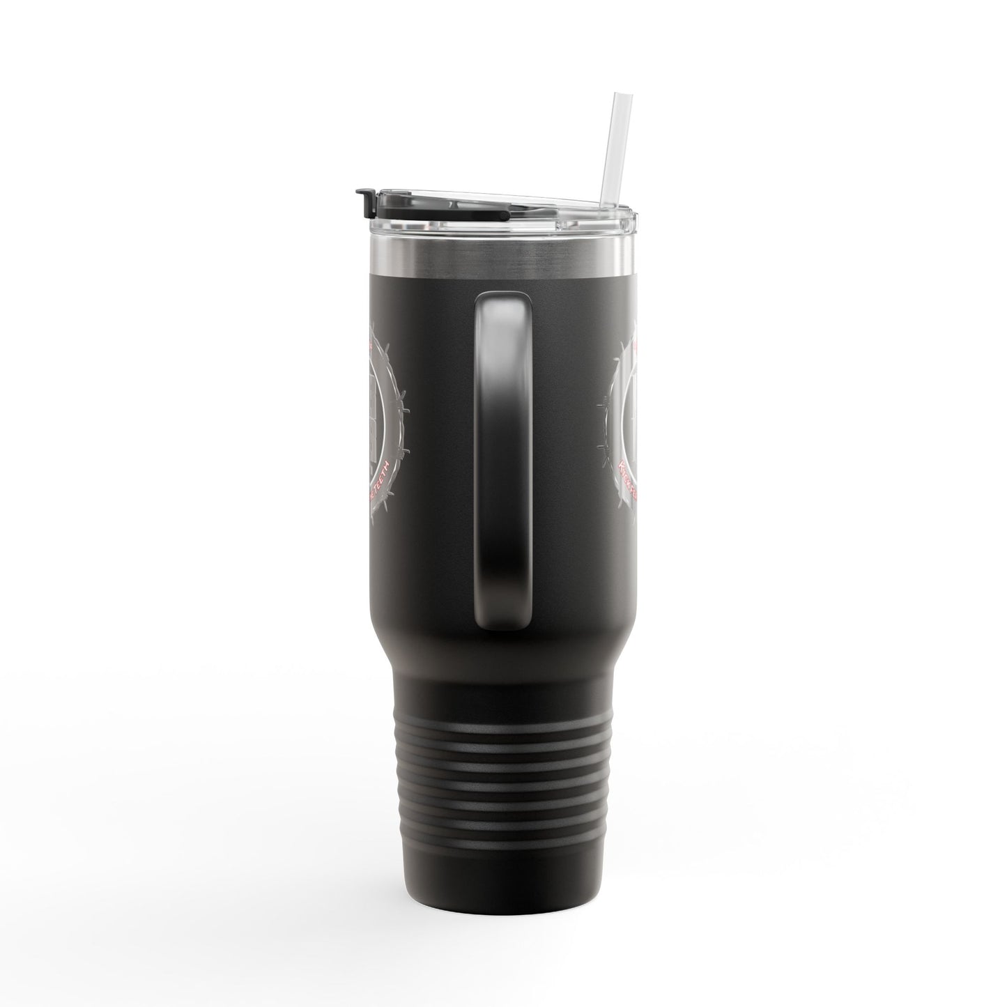 Never Waver 40oz Insulated Travel Mug — "Kick Fear in the Teeth"