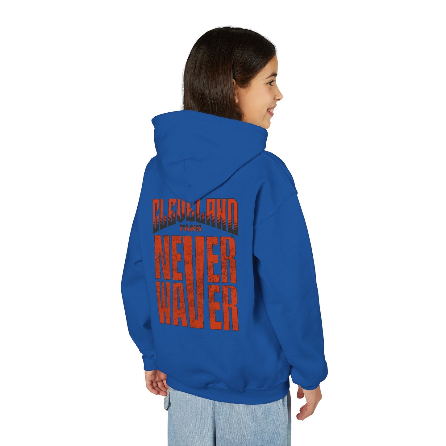 Cleveland Fans Never Waver Youth Heavy Blend Hooded Sweatshirt