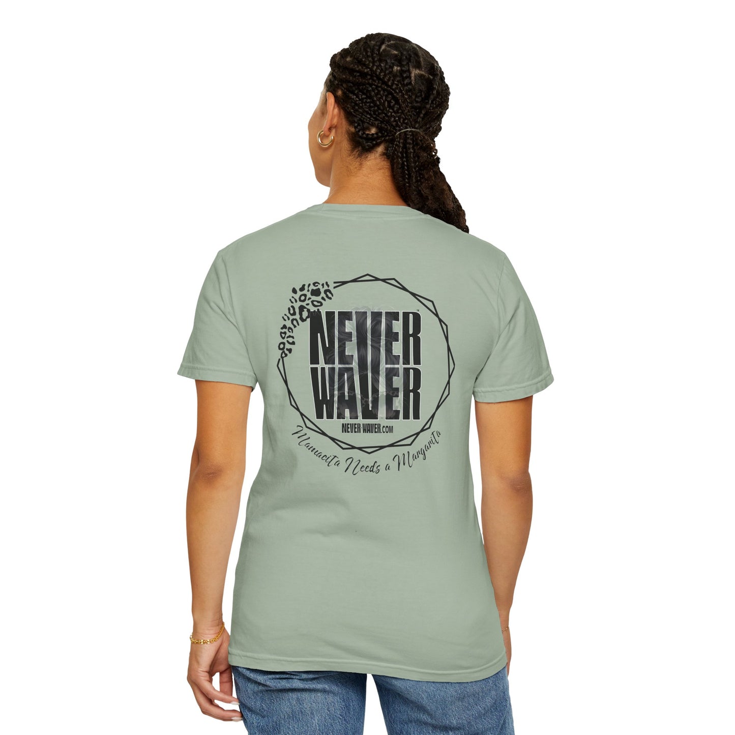 'Never Waver Mamacita Needs a Margarita' Design Unisex Garment-Dyed T-Shirt