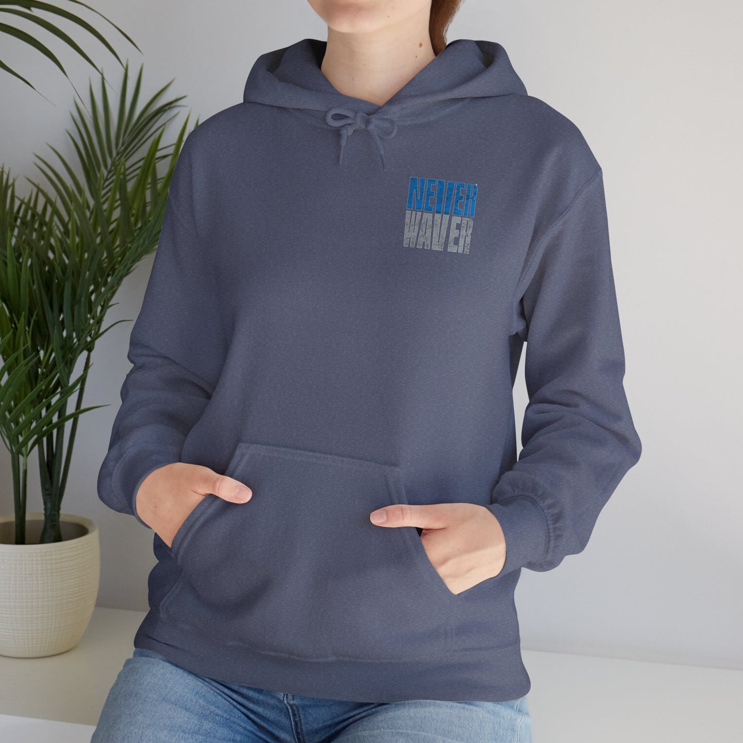 'Never Waver Detroit Fans' Inspirational Hoodie for Fans Unisex Heavy Blend™ Hooded Sweatshirt