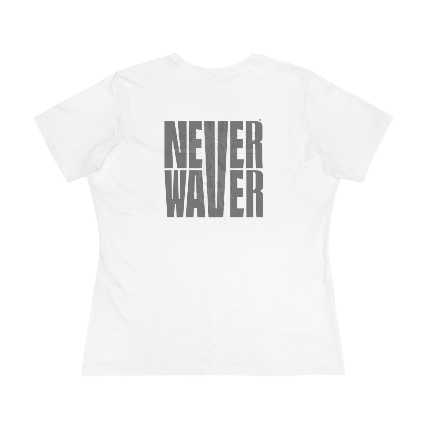 Never Waver” Jesus t-shirt might feature a bold, eye-catching design that reflects a steadfast faith and confidence in Christ.  Women's Cotton Tee