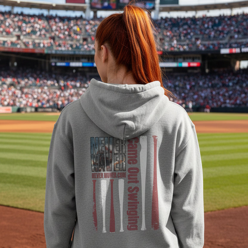 Never Waver — 'Came Out Swinging' Motivational Graphic Hoodie