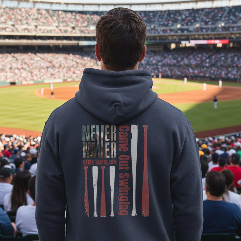 Never Waver — 'Came Out Swinging' Motivational Graphic Hoodie