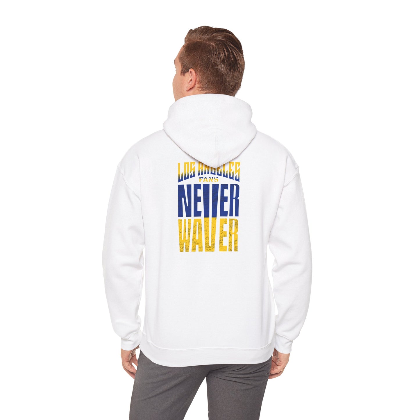 Inspired Unisex Heavy Blend™ Hooded Sweatshirt -Los Angeles Fans NEVER WAVER Graphic