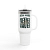 New York Fans Never Waver W-Leopard Football Insulated Travel Mug, 40oz