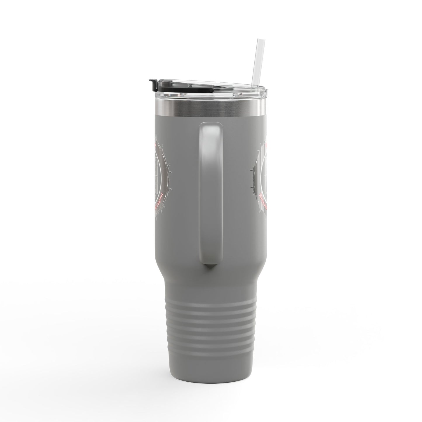 Never Waver 40oz Insulated Travel Mug — "Kick Fear in the Teeth"