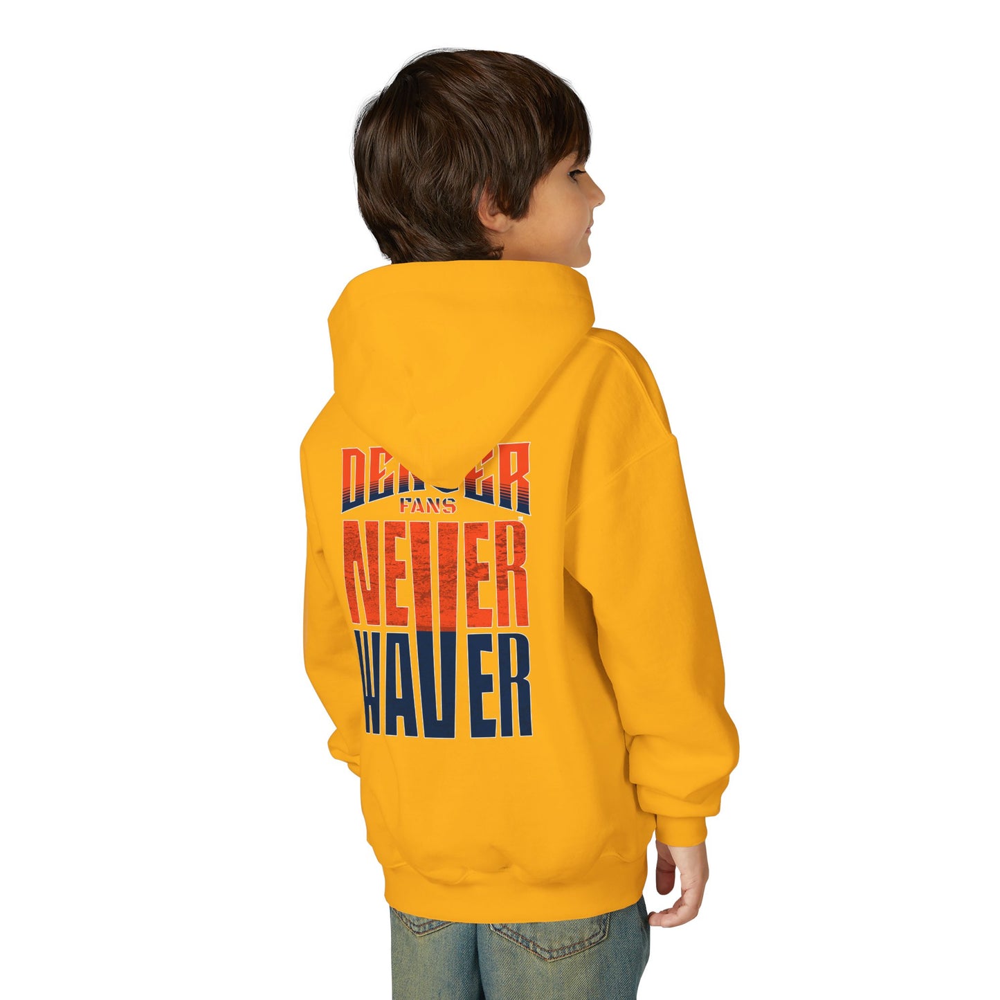 Denver Fans Never Waver Youth Heavy Blend Hoodie Sweatshirt