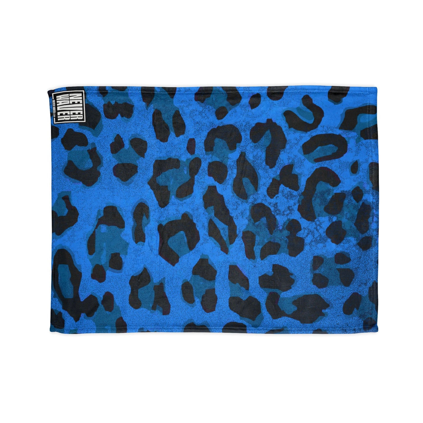 Blue Leopard Print Blanket — Soft Polyester Throw for Home, Travel & Gifts | Never Waver