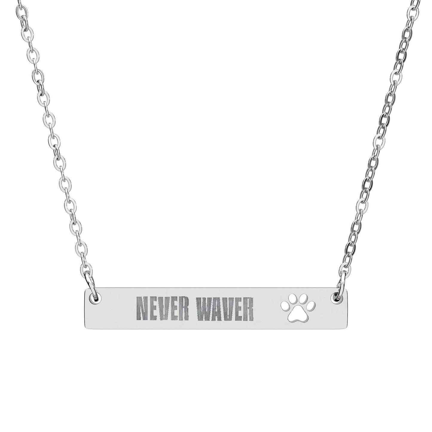 Never Waver  Paw Cutout Bar Necklace