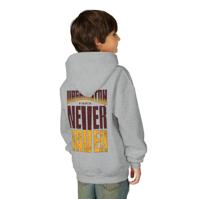 Washington Fans Never Waver Youth Heavy Blend Hooded Sweatshirt