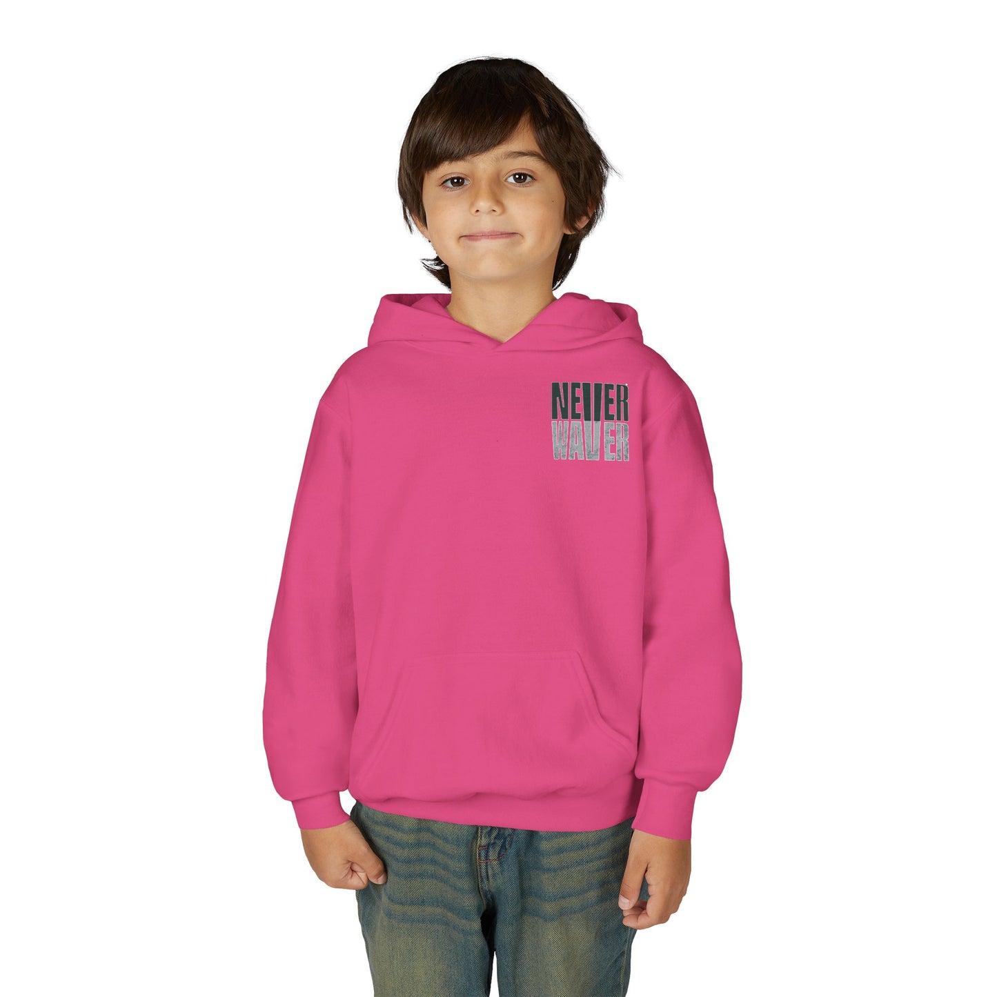 Philadelphia Fans Never Waver Youth Heavy Blend Hooded Sweatshirt