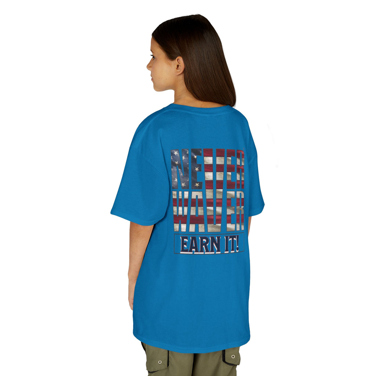 Never Waver® Earn It T-Shirt | Old-School Backbone | Kids Tee