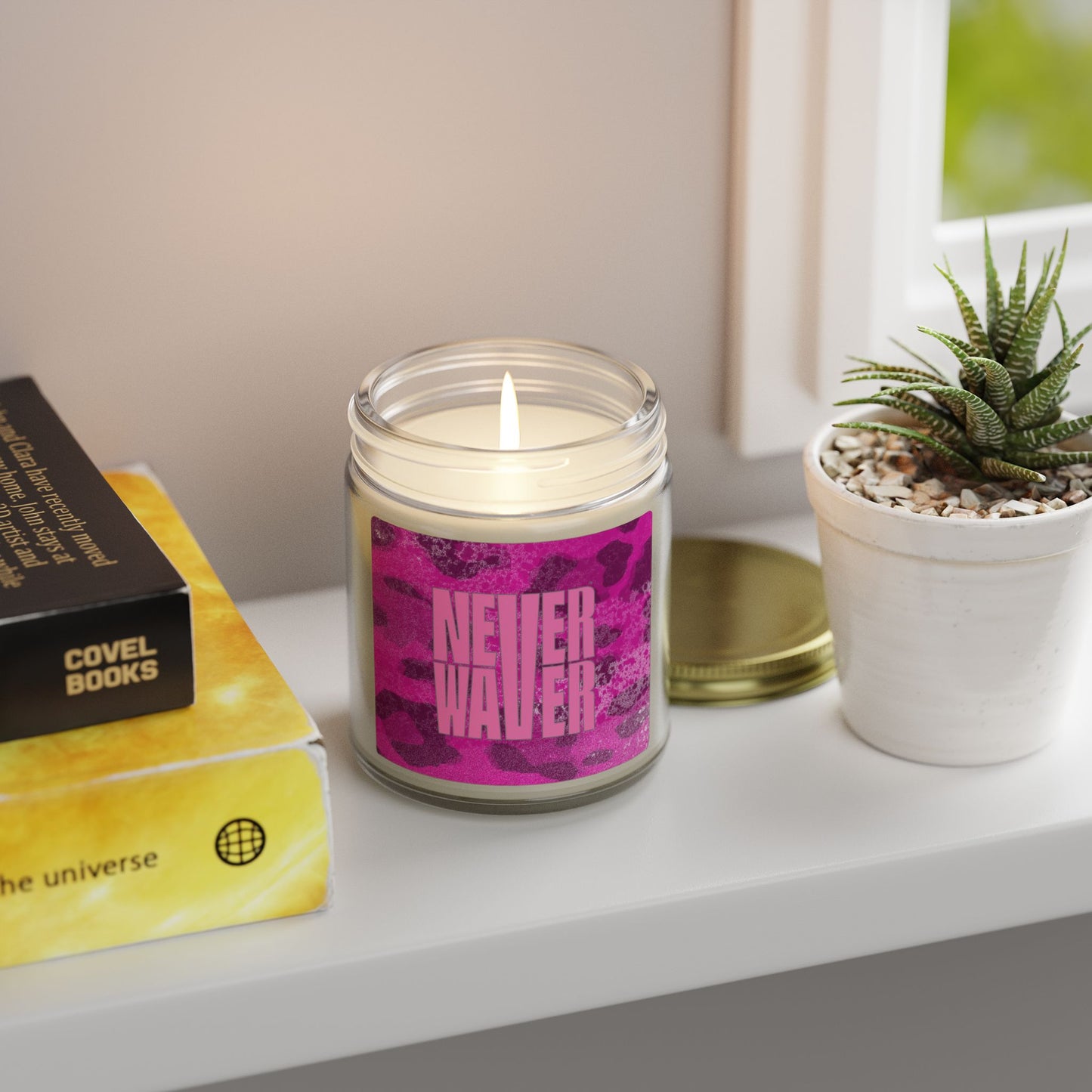 Never Waver Wild Vibes Scented Candles, Coconut Apricot Wax, Eco-Friendly Aromatherapy, Unique Home Decor, Gift for Her, Relaxation Gift