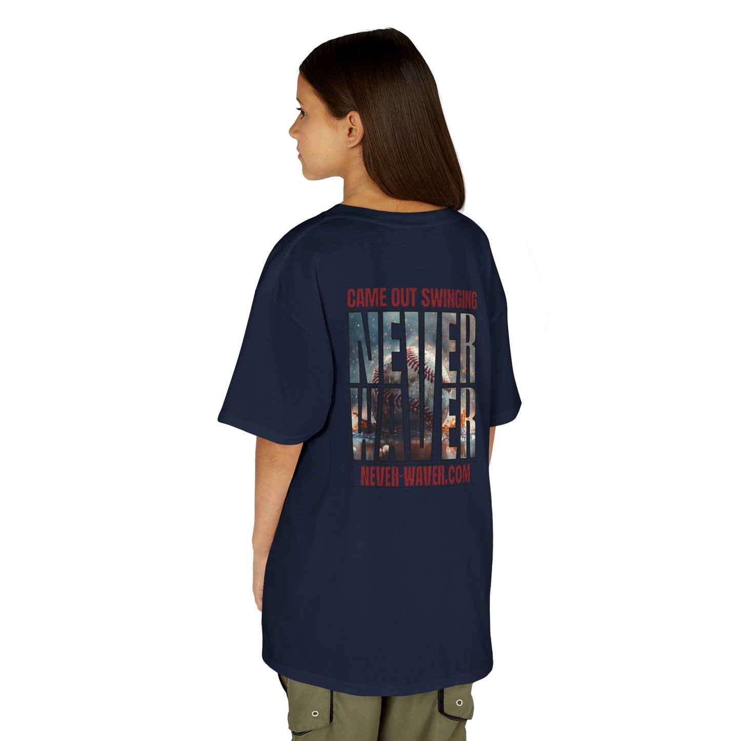Kids T-Shirt - "Came Out Swinging" Never Waver Graphic Tee (Youth)