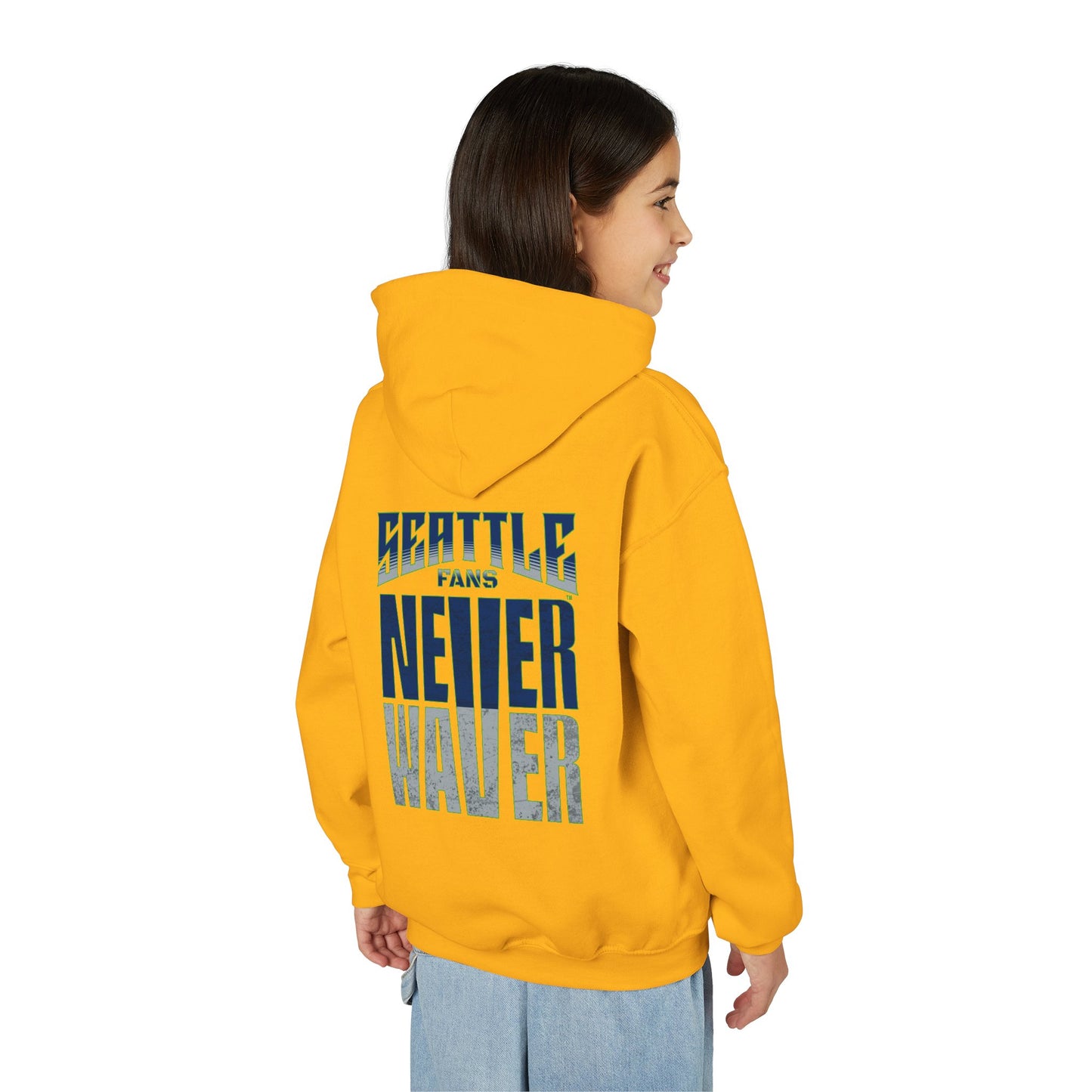 Seattle Fans Never Waver Youth Heavy Blend Hooded Sweatshirt