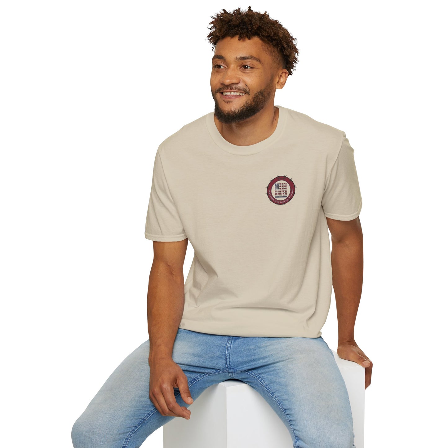 'Never Waver Remember who the F@{k you are' Circular Barbed-Wire Logo Graphic T-Shirt