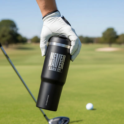Never Waver "Earn It" 32oz Nomad Tumbler | Insulated Travel Bottle for Motivation & Outdoor Adventure