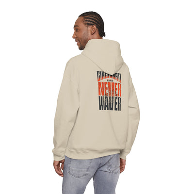 Cincinnati Fans Never Waver Hoodie w Leopard Football - Unisex Heavy Blend Sweatshirt