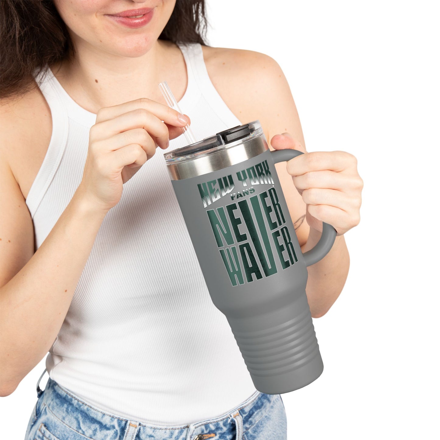 New York Fans Never Waver Insulated Travel Mug, 40oz