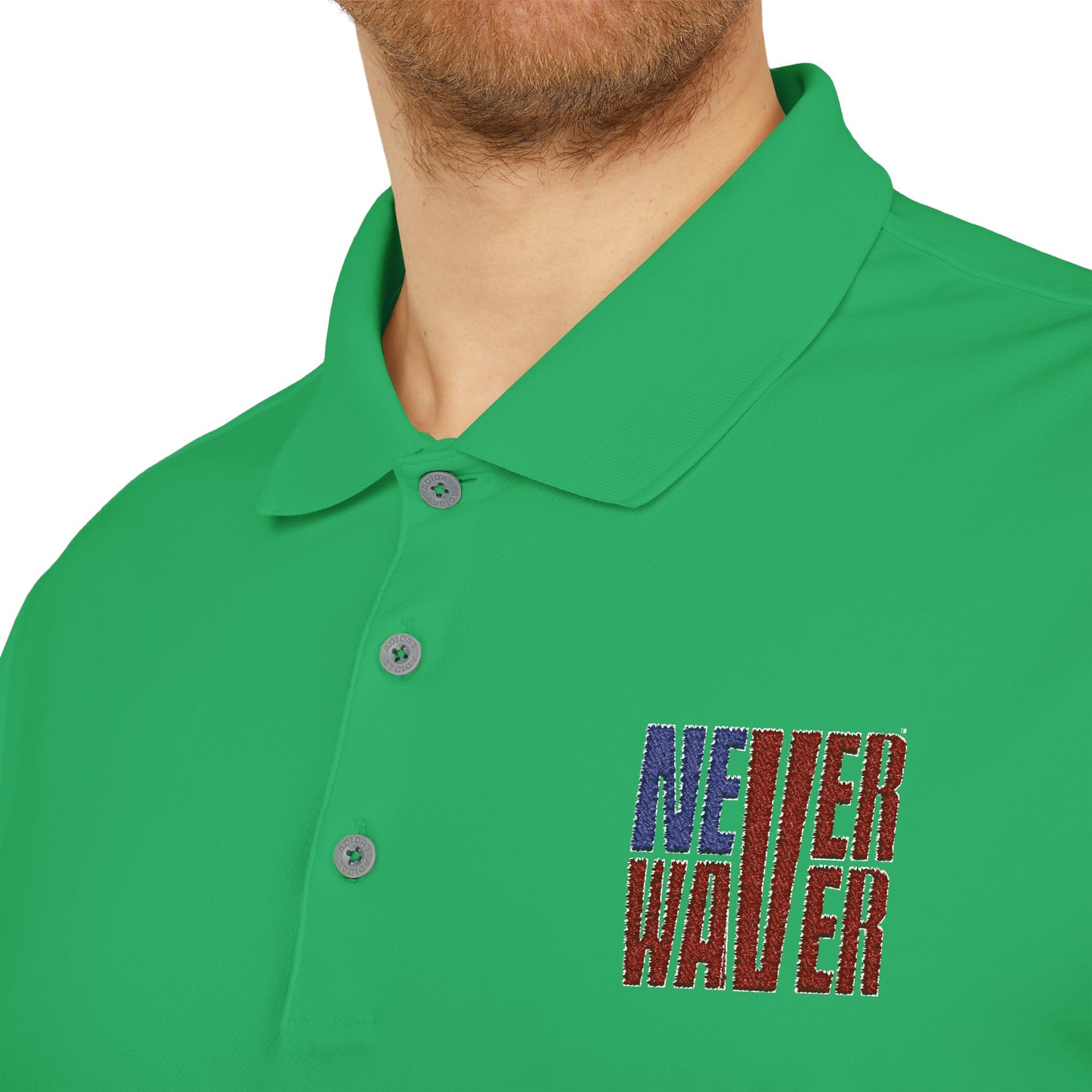 Never Waver Embroidered adidas Unisex Performance Polo