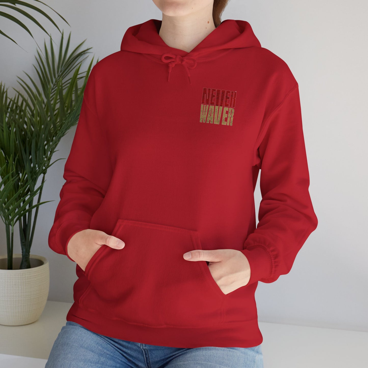 San Francisco Fans Never Waver Hoodie w Leopard Football - Unisex Heavy Blend Sweatshirt