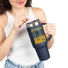Green Bay Fans Never Waver with leopard football Insulated Travel Mug, 40oz