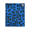 Blue Leopard Print Blanket — Soft Polyester Throw for Home, Travel & Gifts | Never Waver