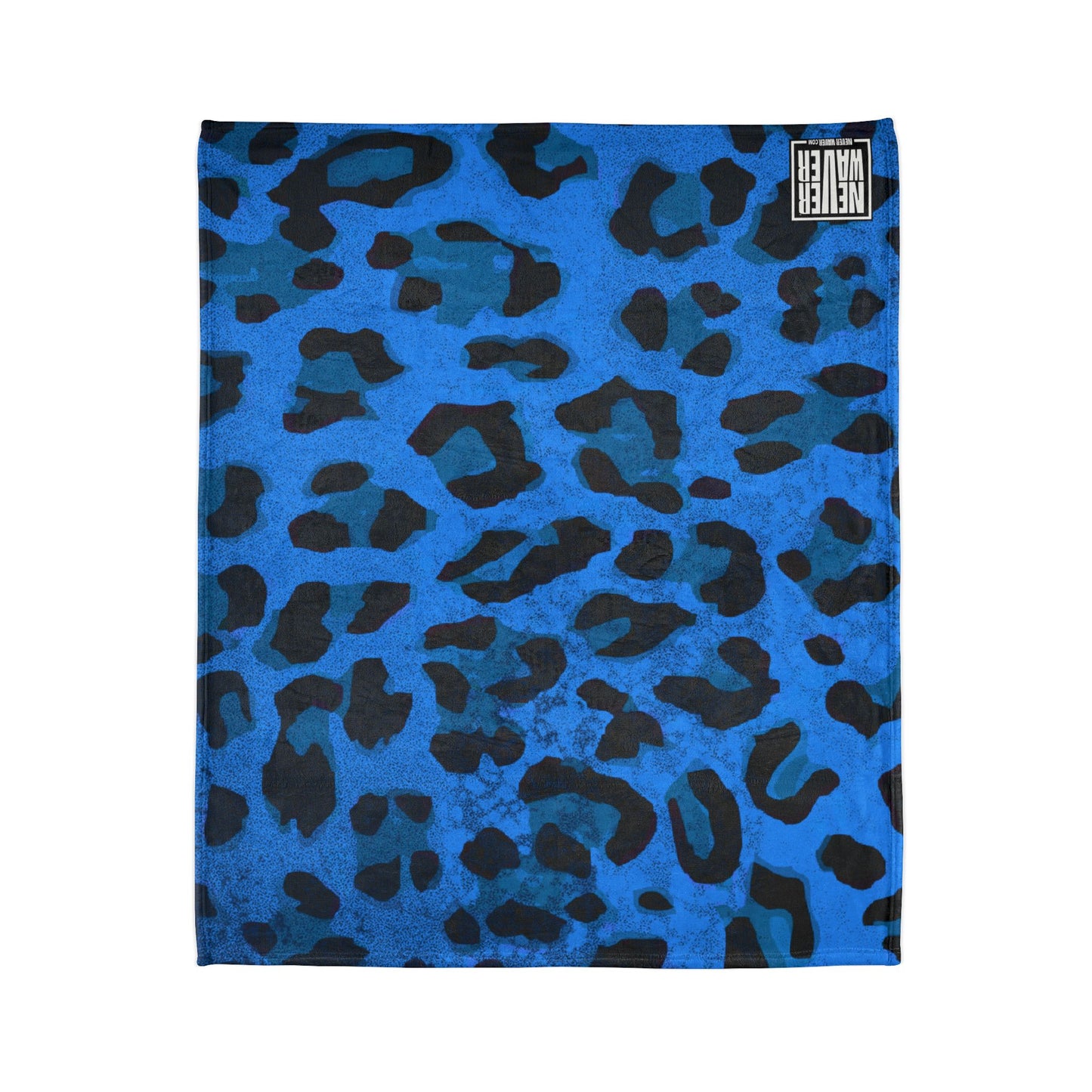 Blue Leopard Print Blanket — Soft Polyester Throw for Home, Travel & Gifts | Never Waver