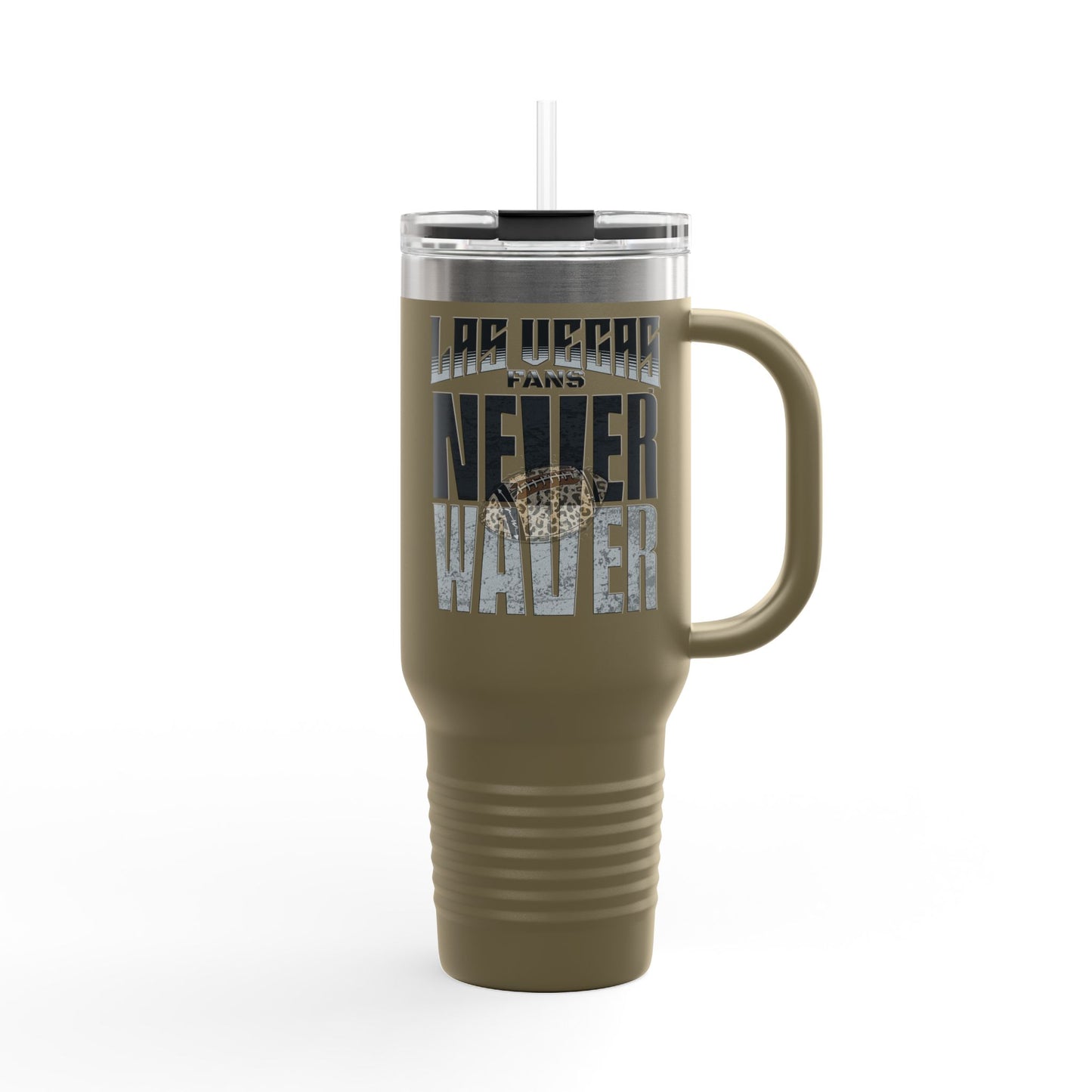 Las Vegas Fans Never Waver W-Leopard Football Insulated Travel Mug, 40oz