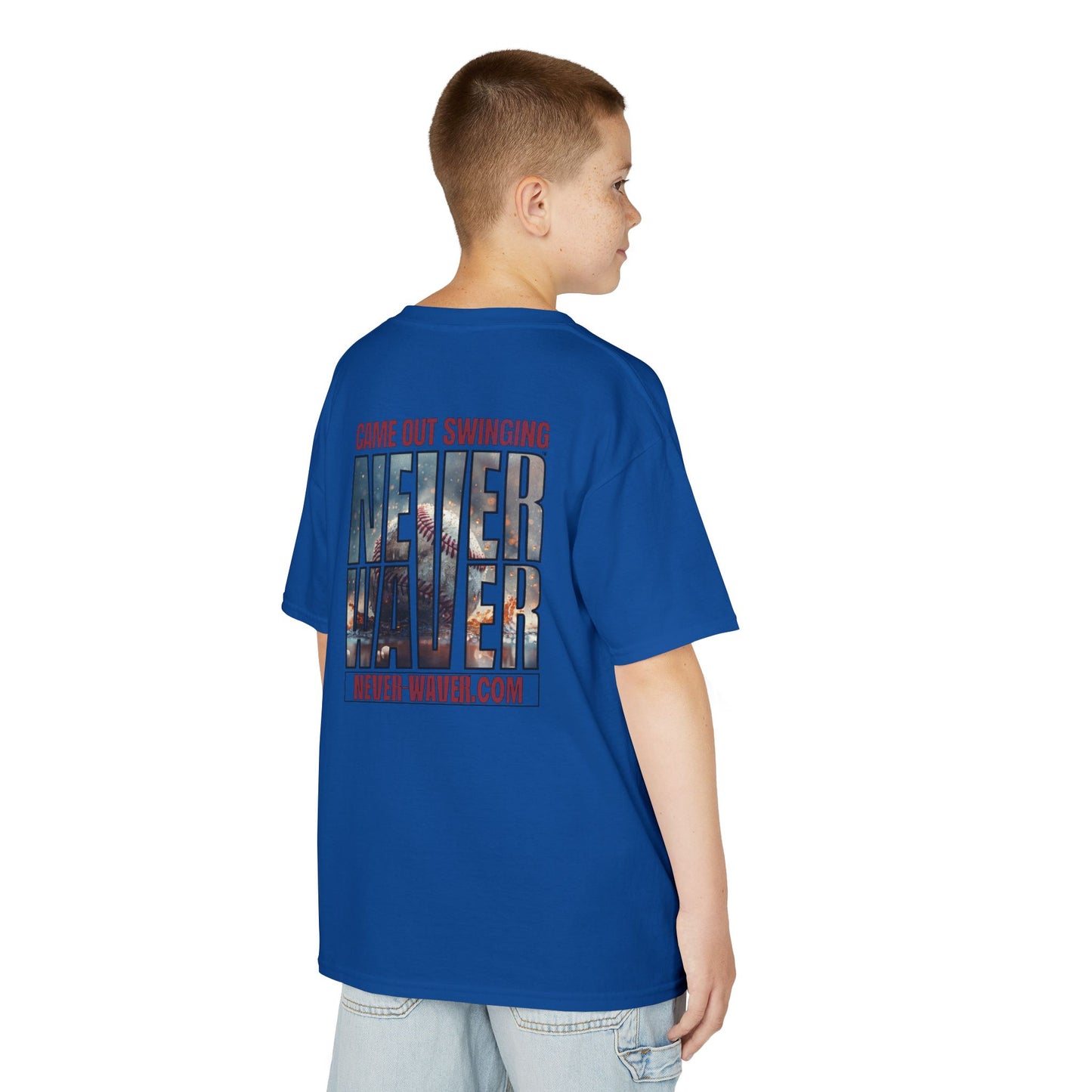 Kids T-Shirt - "Came Out Swinging" Never Waver Graphic Tee (Youth)