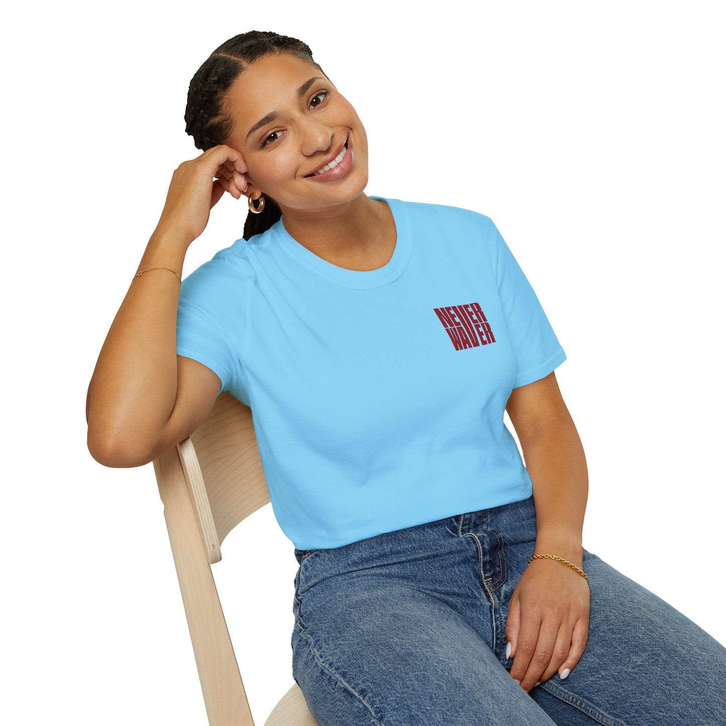 Never Waver Just A Mom Trying Not to Raise A&&holes Unisex Softstyle T-Shirt