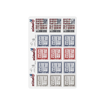 Never Waver Temporary Tattoos — Patriotic Red & Blue Political Statement Tattoos