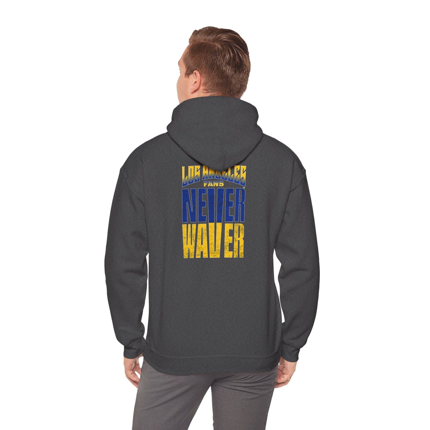 Inspired Unisex Heavy Blend™ Hooded Sweatshirt -Los Angeles Fans NEVER WAVER Graphic