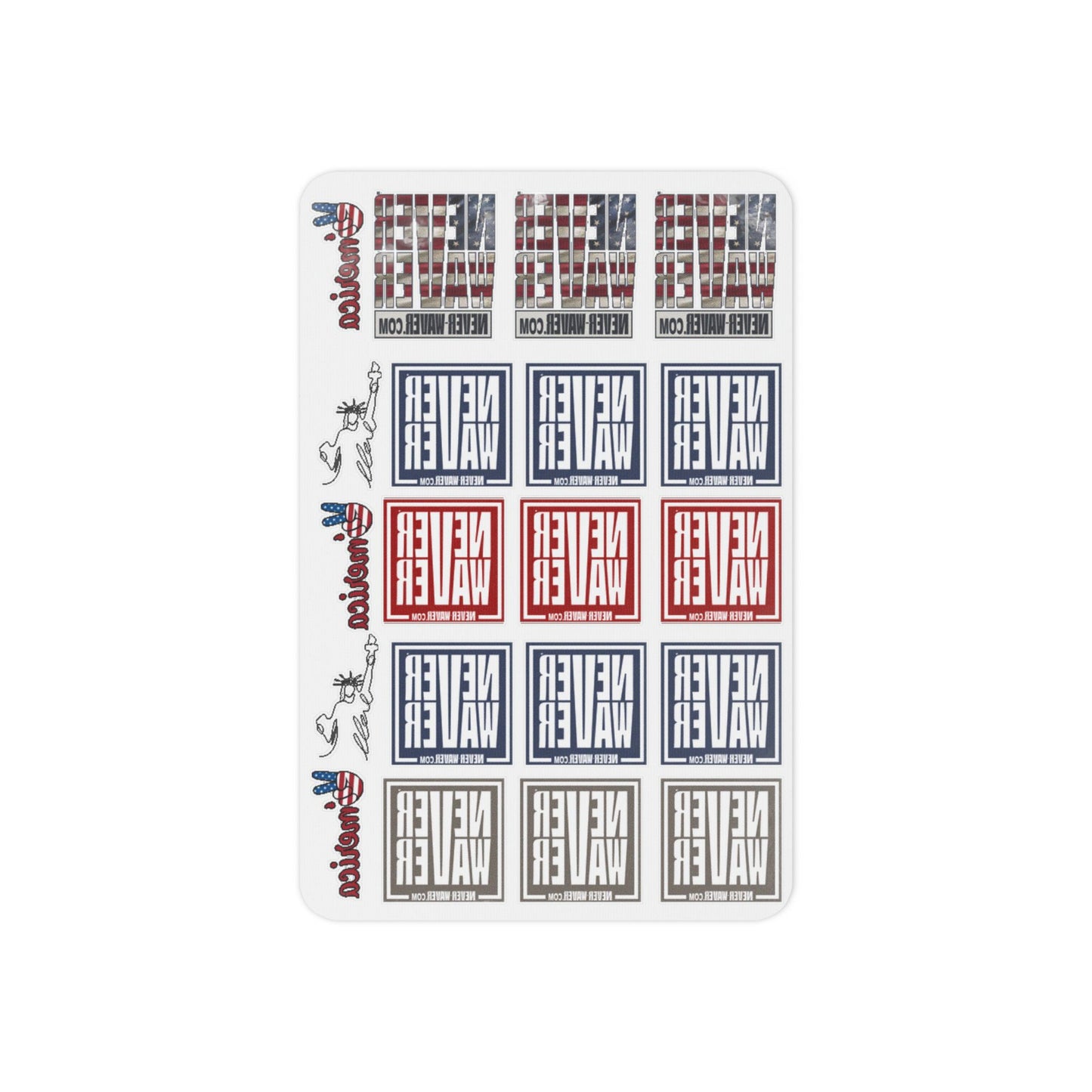 Never Waver Temporary Tattoos — Patriotic Red & Blue Political Statement Tattoos