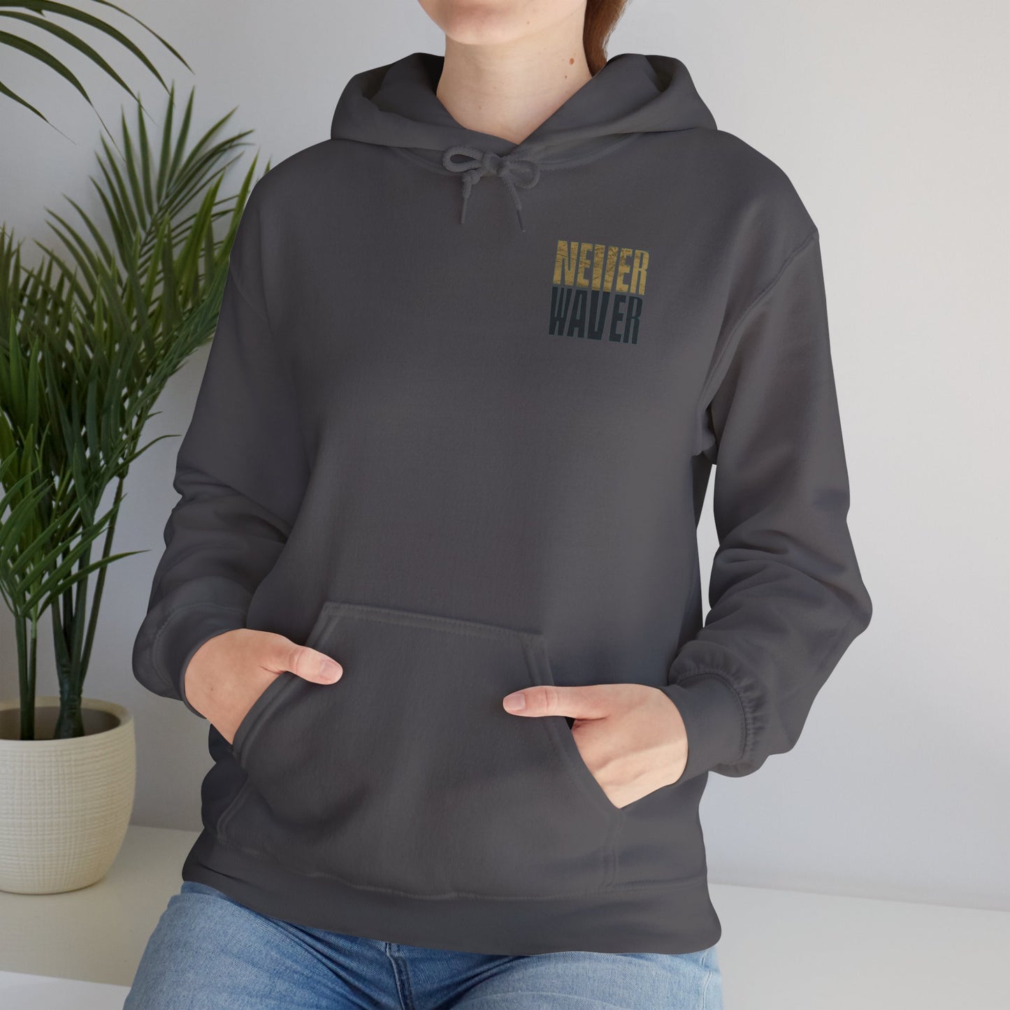 Jacksonville Fans NEVER WAVER  Design Unisex Heavy Blend™ Hooded Sweatshirt