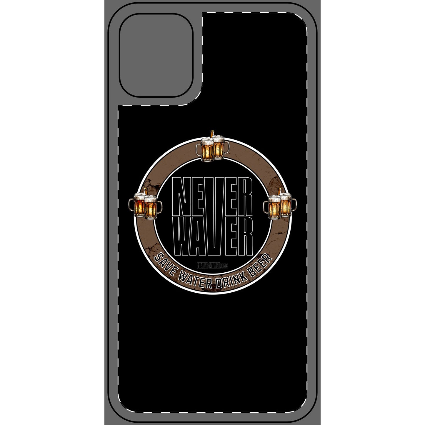 Never Waver Save Water Drink Beer Phone Skin - Beer Lover's Accessory
