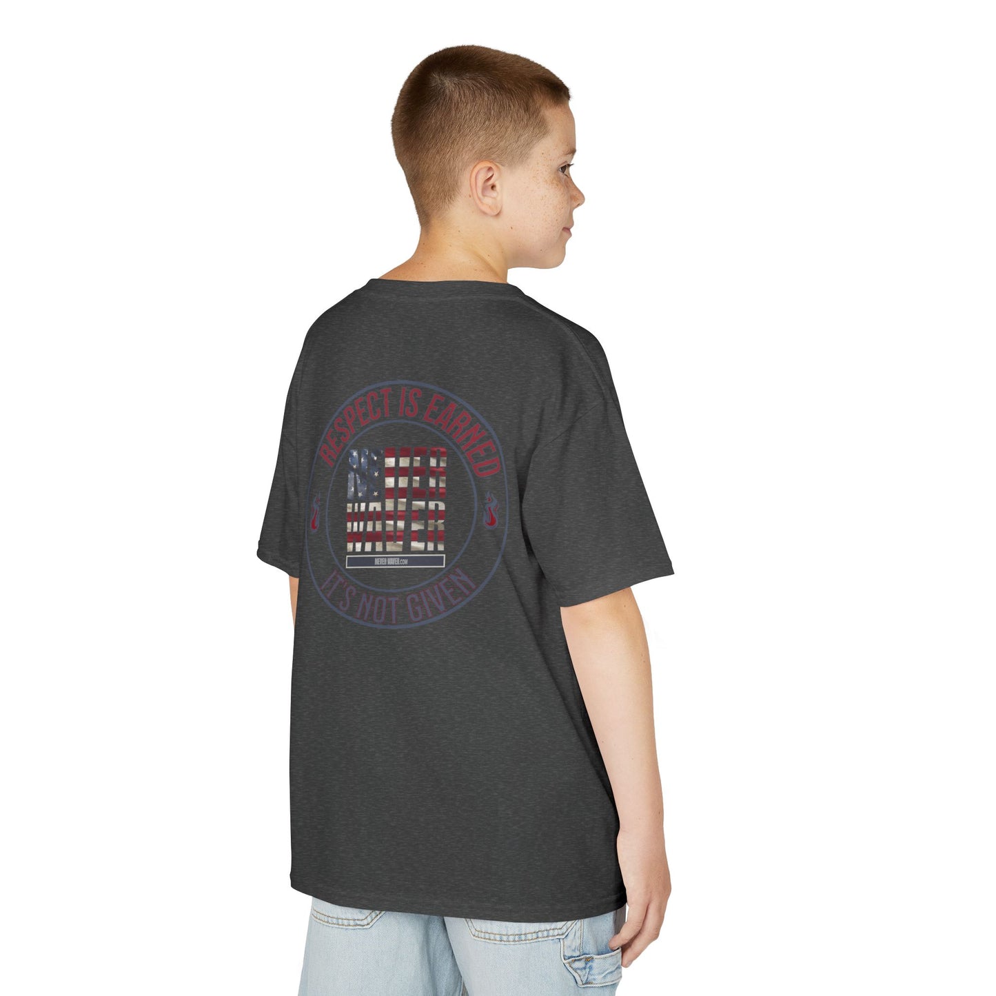 Respect is Earned Never Waver It's Not Given -  Kids Heavy Cotton™ Tee  Stylish, Comfortable Everyday Wear