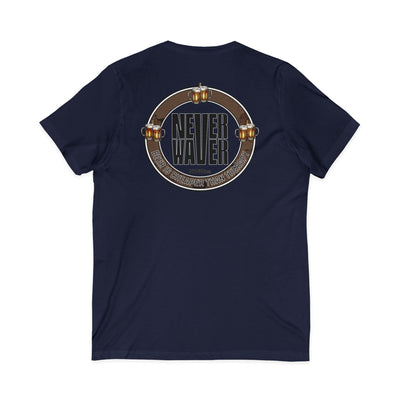Never Waver Beer Is cheaper Than Therapy Unisex V-Neck Tee - Motivational Graphic Shirt