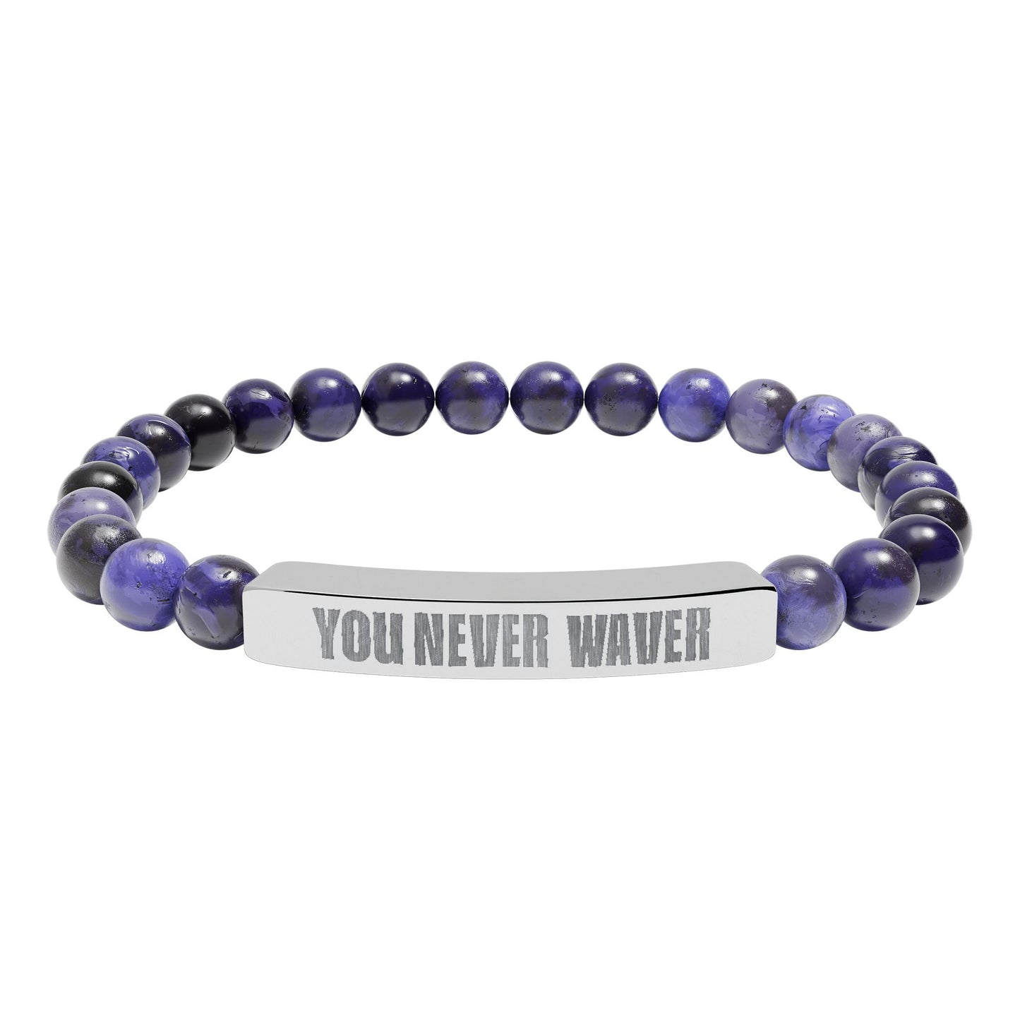 You Never Waver  Bracelet Engraved Natural Stone Beaded Bracelet