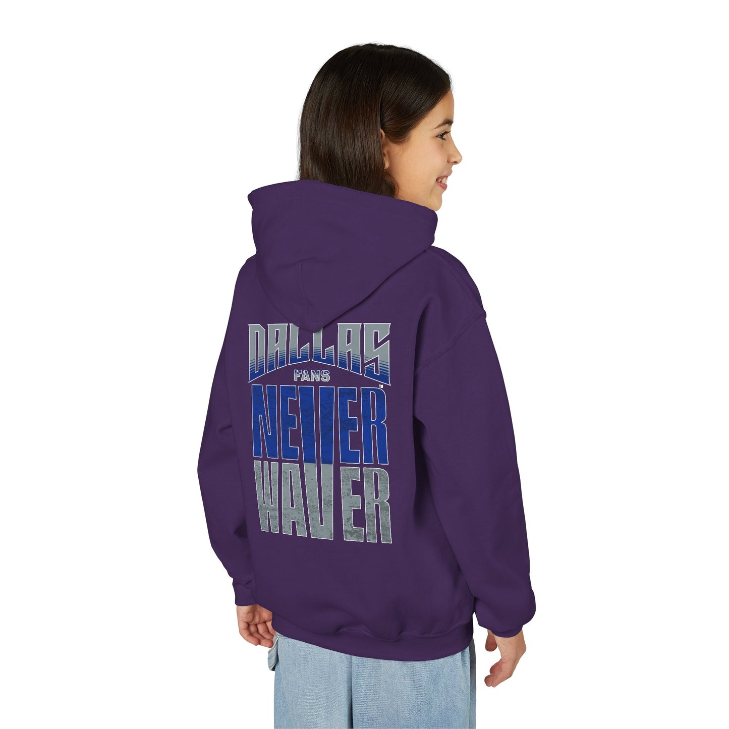 Dallas Fans Never Waver Youth Heavy Blend Hoodie Sweatshirt
