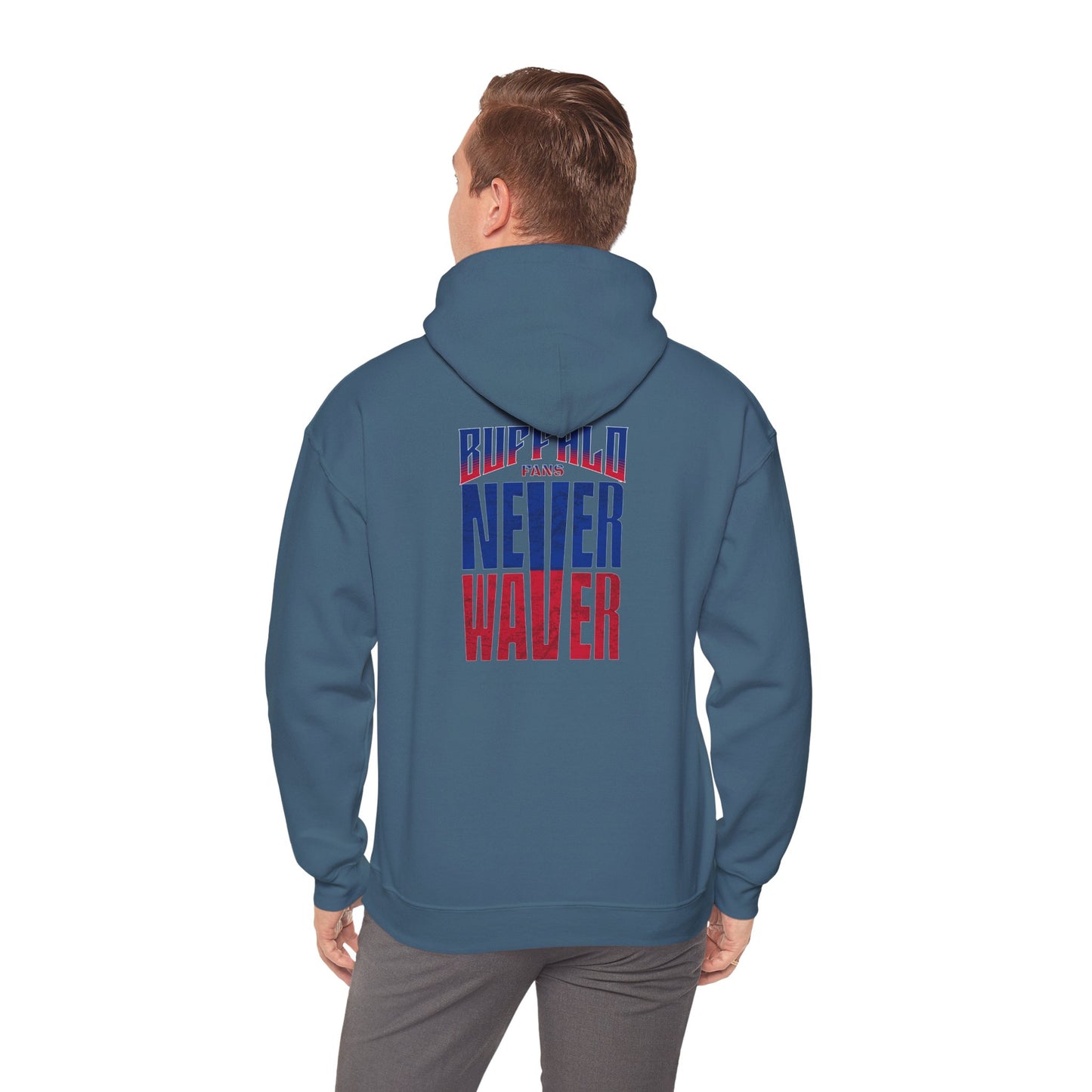 Buffalo Fans 'Never Waver' Hoodie Unisex Heavy Blend™ Hooded Sweatshirt