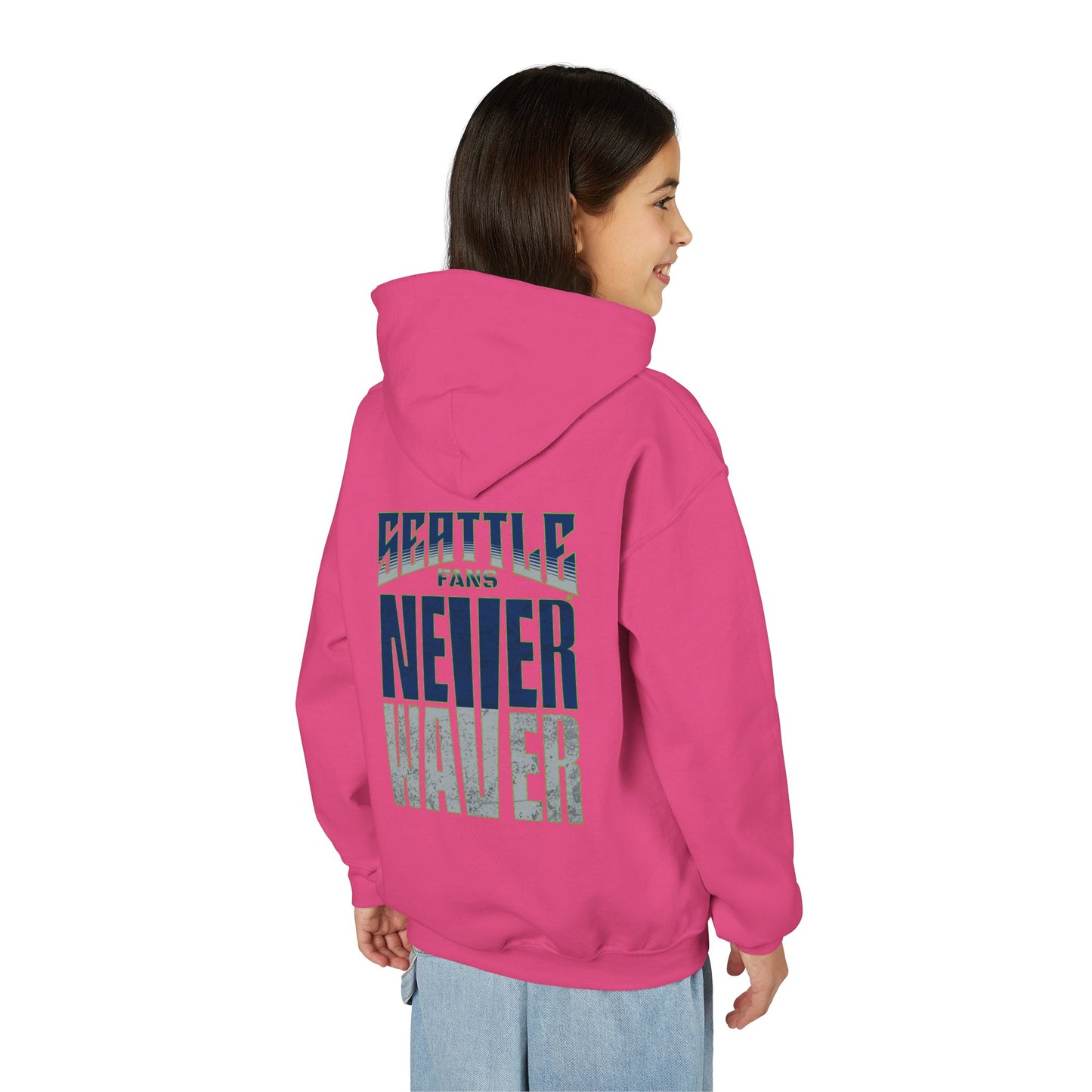 Seattle Fans Never Waver Youth Heavy Blend Hooded Sweatshirt